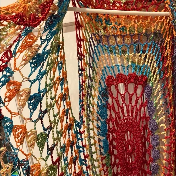 Colorful Crochet Women's Cape - Picture 3 of 5